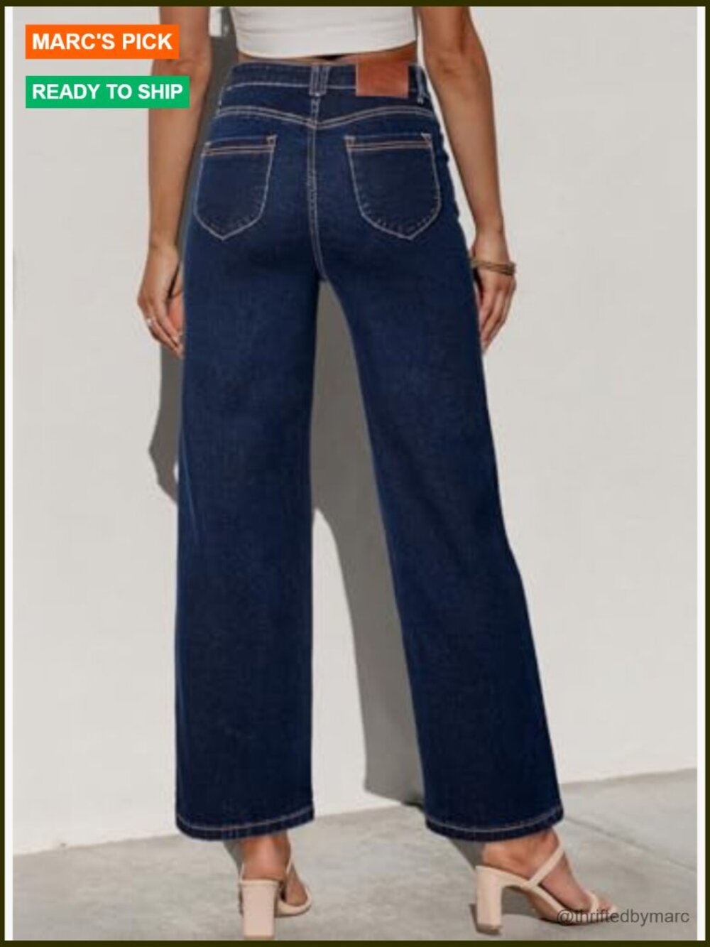 High Waisted Straight Leg Jeans Ankle Denim Stretchy with Pockets - Picture 2 of 7